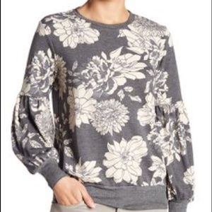 Bobeau Nordstrom Rack Long Sleeve Floral Top